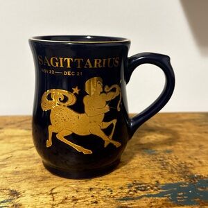 Sagittarius Zodiac Mug - Blue and Gold